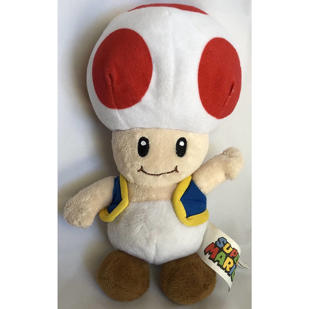 Nintendo Super Mario Bros. Red Toad 8.5” Plush Stuffed Toy-PB3